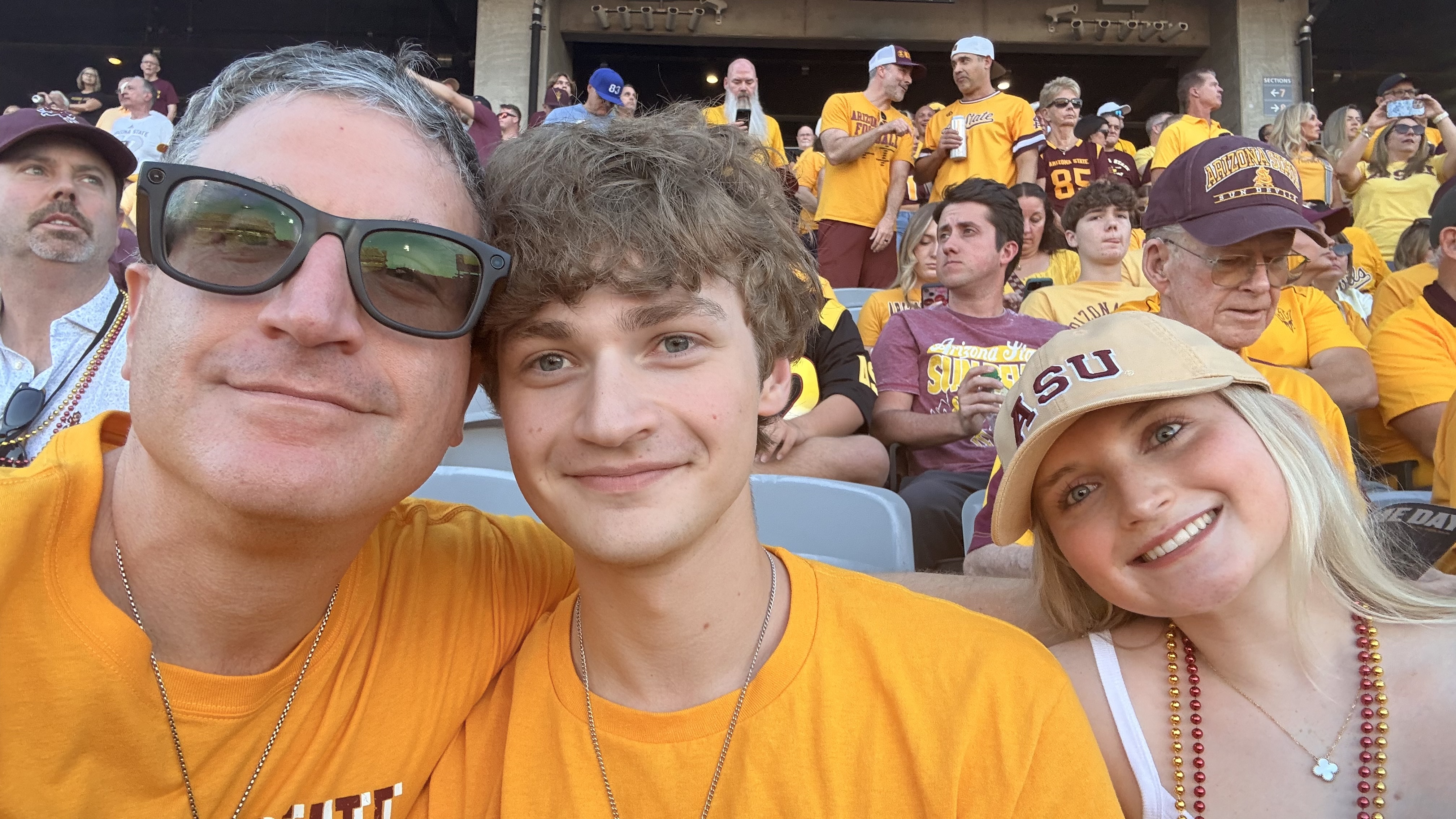 Andrew Hillman at an Arizona State game with friends.
