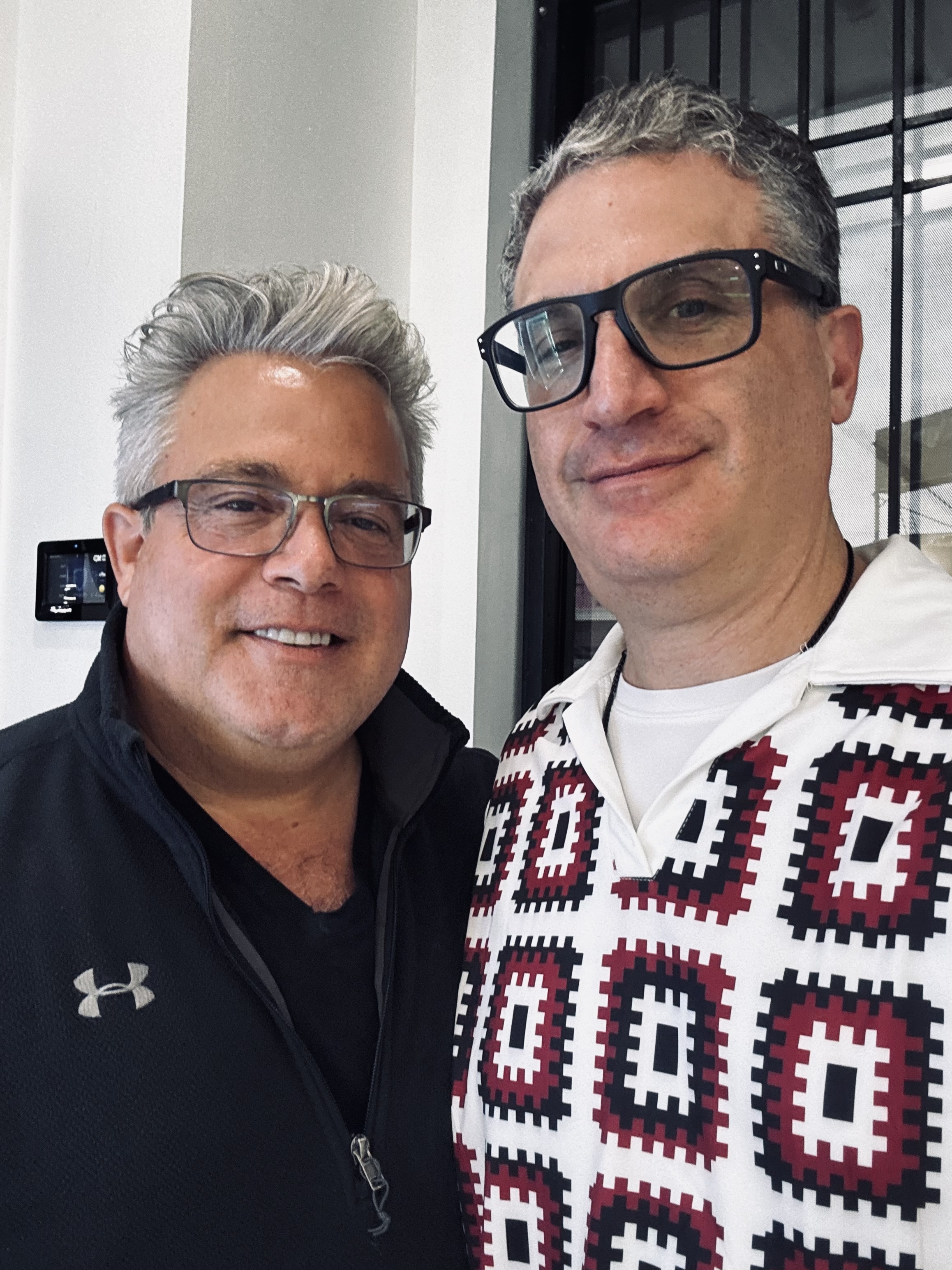 Andrew Hillman with a friend.