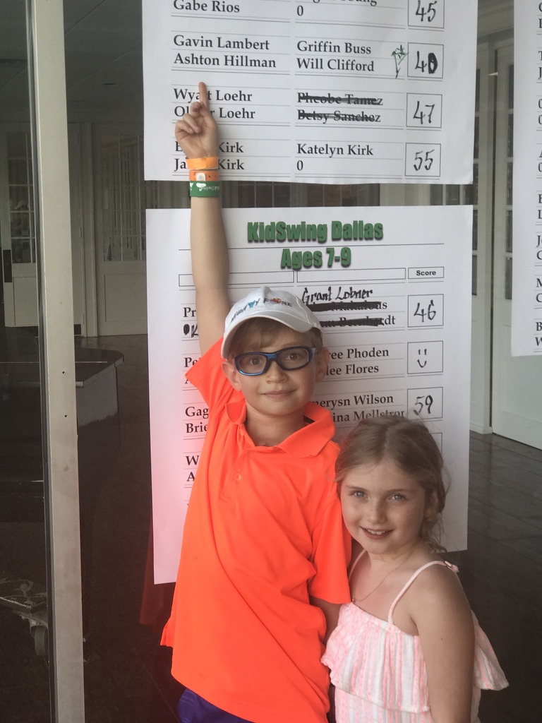 Andrew Hillman. Mighty Fore team banner at KidSwing Dallas